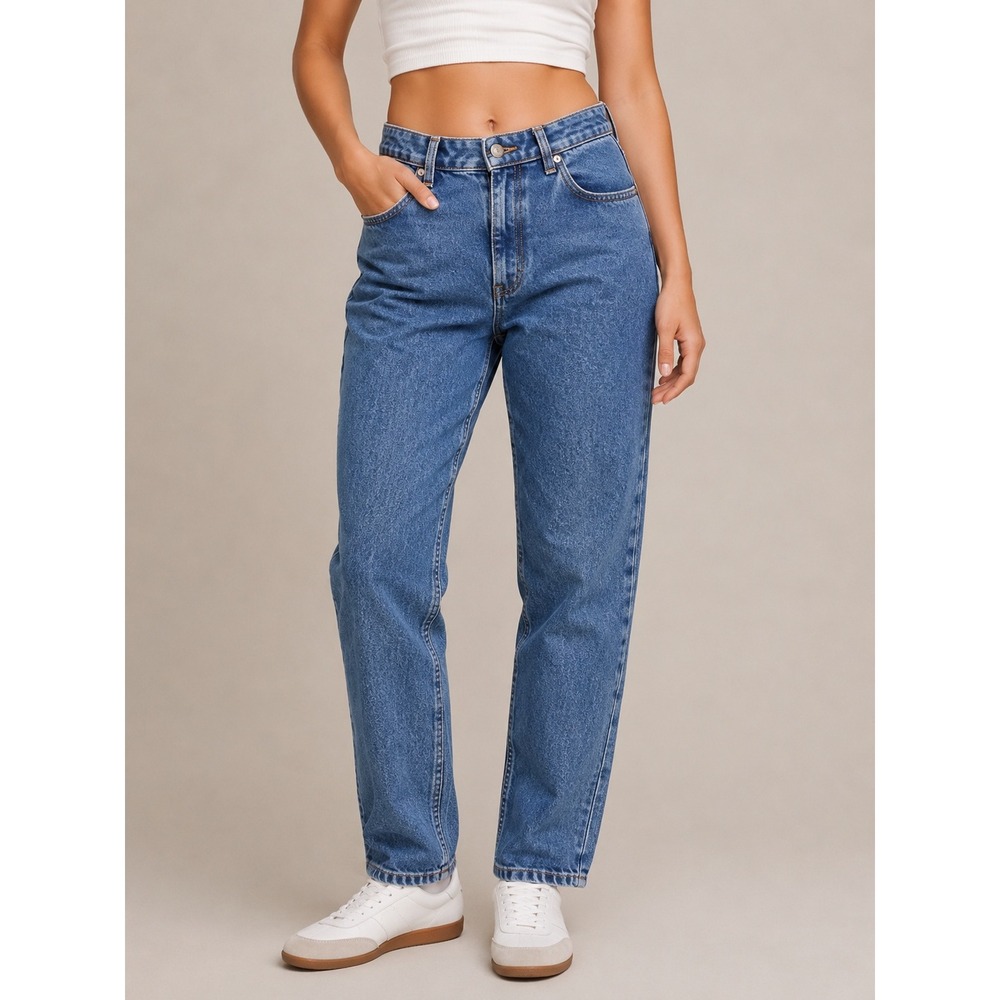 NorthCrest Classic Fit Mom Jeans 90s Vintage Retro High Rise Blue Cotton 26 x 30